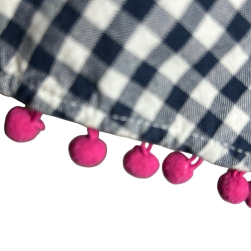 VTG 90s Ivy Jane Gingham Pom Pom Balls Top Large Retro Cottage Whimsigoth Casual View 6